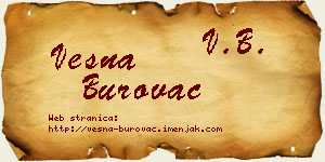 Vesna Burovac vizit kartica